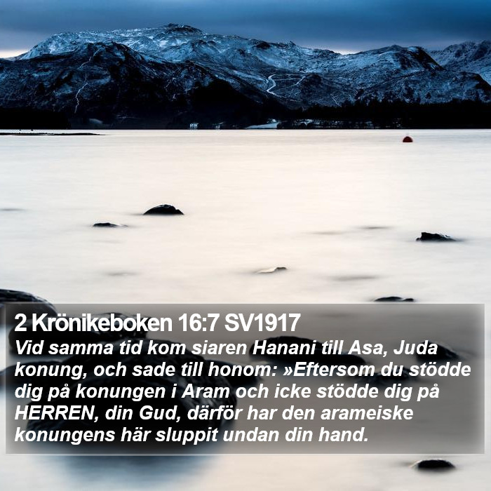 2 Krönikeboken 16:7 SV1917 Bible Study