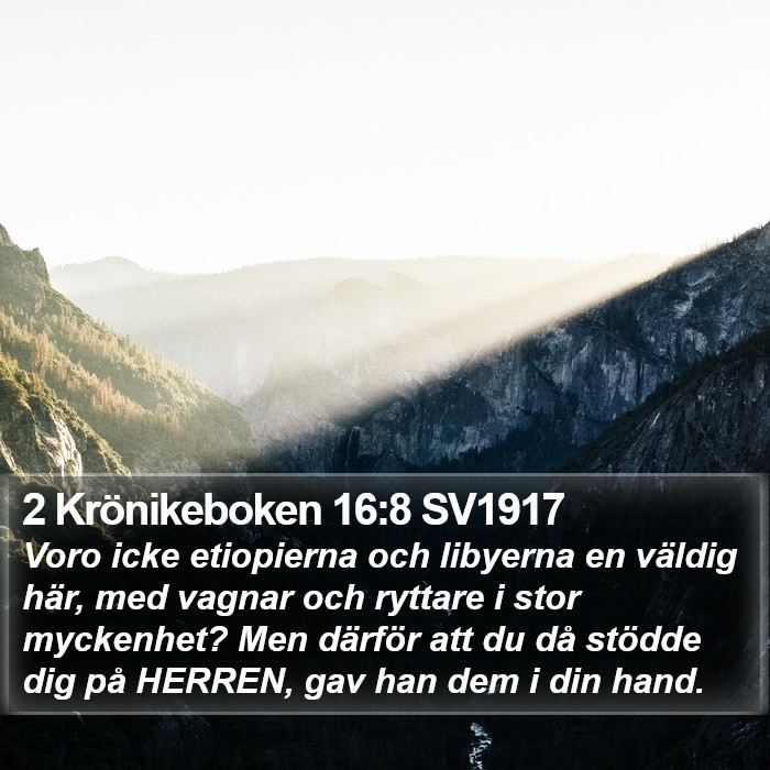 2 Krönikeboken 16:8 SV1917 Bible Study
