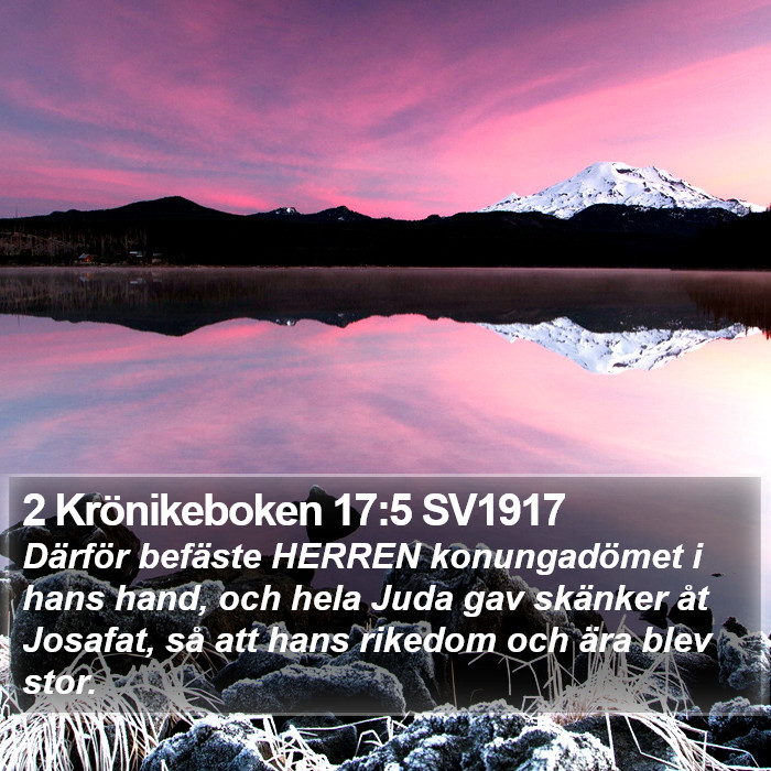 2 Krönikeboken 17:5 SV1917 Bible Study