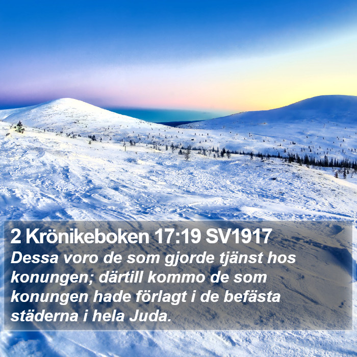 2 Krönikeboken 17:19 SV1917 Bible Study