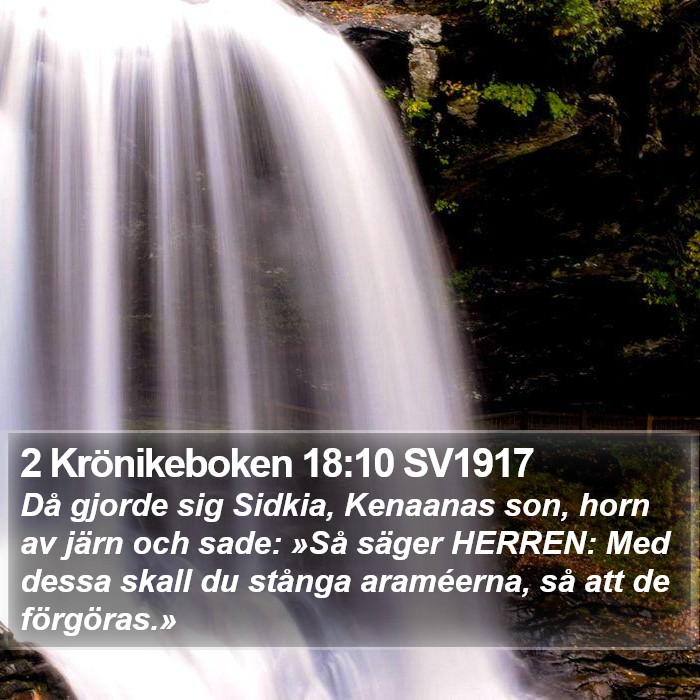2 Krönikeboken 18:10 SV1917 Bible Study