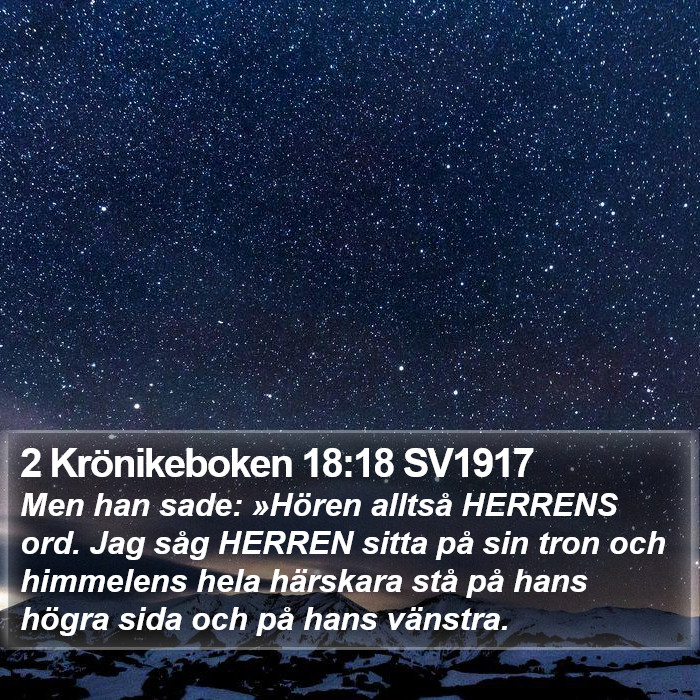 2 Krönikeboken 18:18 SV1917 Bible Study