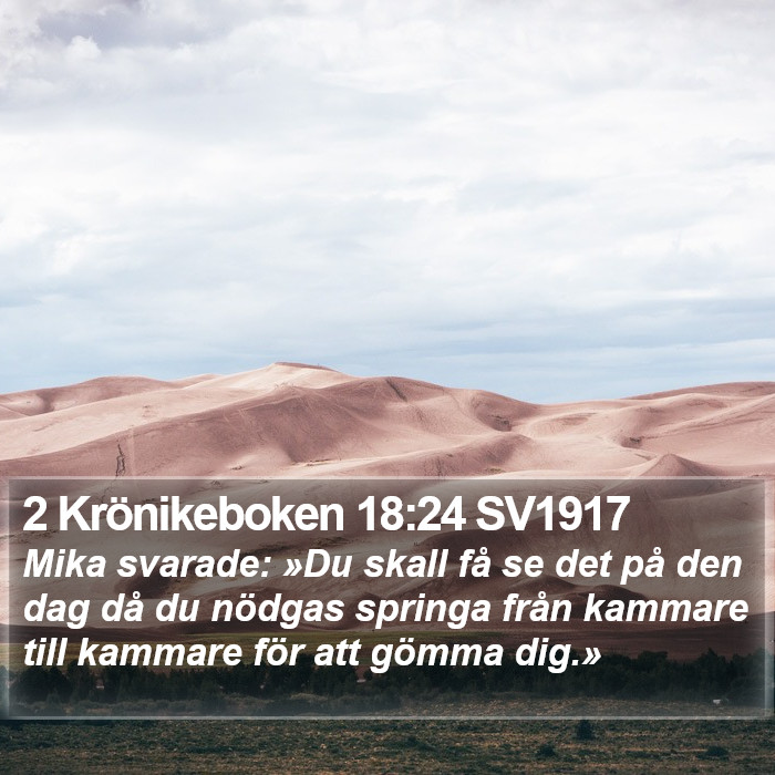 2 Krönikeboken 18:24 SV1917 Bible Study
