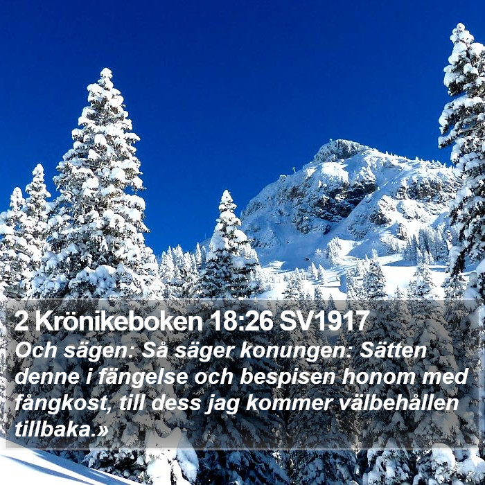 2 Krönikeboken 18:26 SV1917 Bible Study