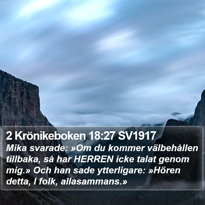 2 Krönikeboken 18:27 SV1917 Bible Study