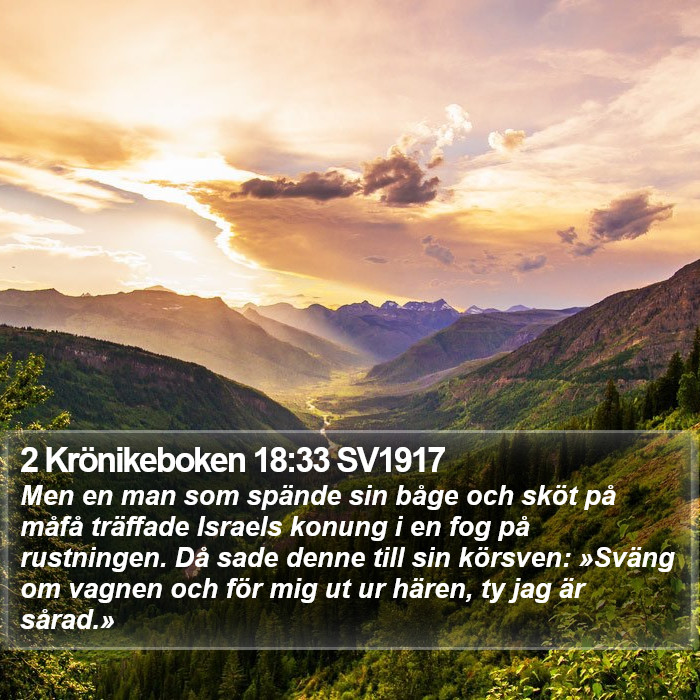 2 Krönikeboken 18:33 SV1917 Bible Study