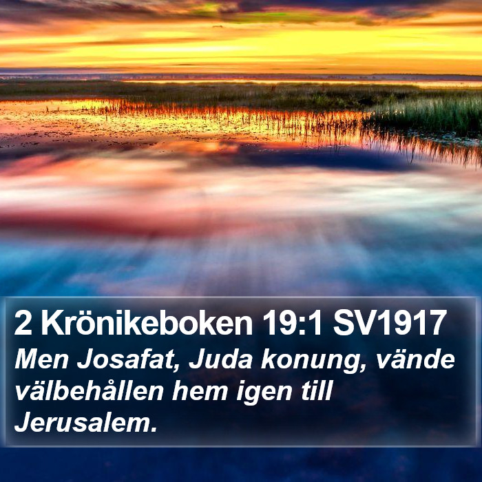 2 Krönikeboken 19:1 SV1917 Bible Study