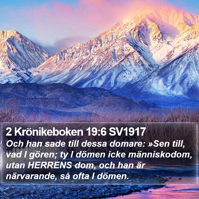 2 Krönikeboken 19:6 SV1917 Bible Study