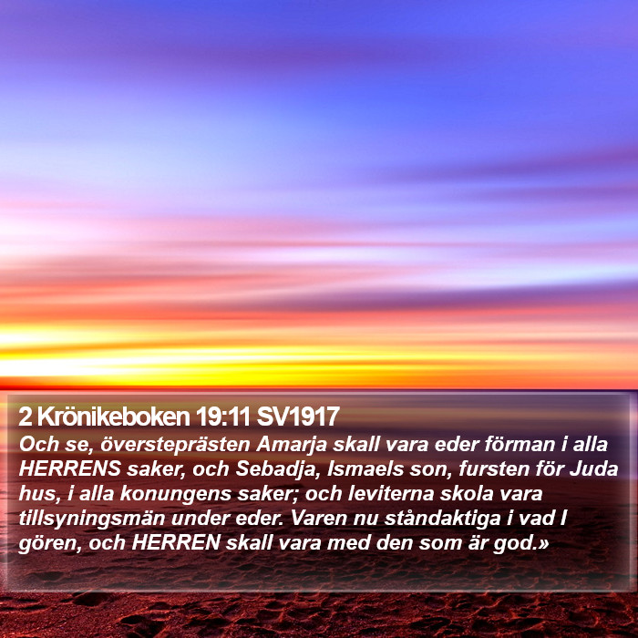 2 Krönikeboken 19:11 SV1917 Bible Study