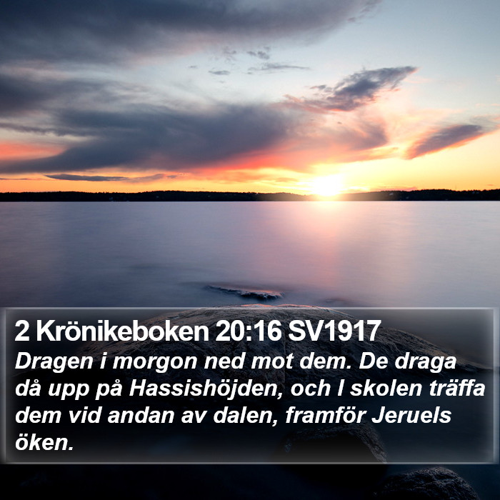 2 Krönikeboken 20:16 SV1917 Bible Study