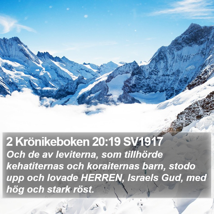 2 Krönikeboken 20:19 SV1917 Bible Study
