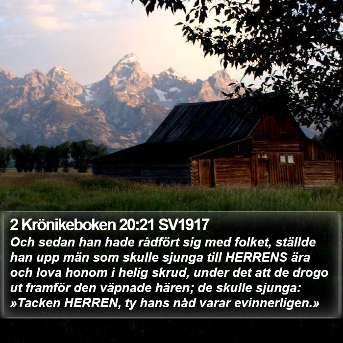 2 Krönikeboken 20:21 SV1917 Bible Study