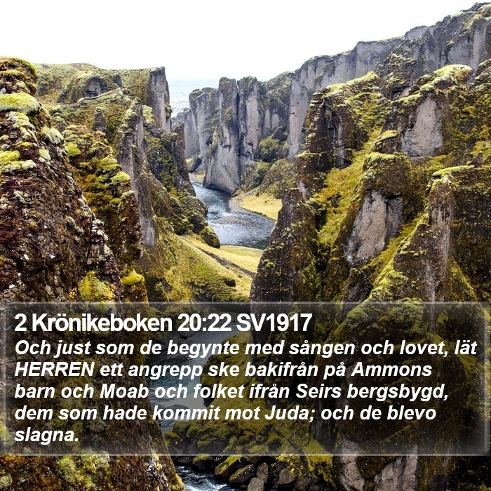 2 Krönikeboken 20:22 SV1917 Bible Study