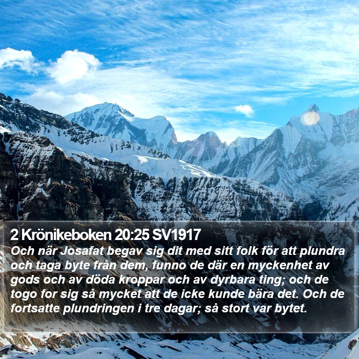 2 Krönikeboken 20:25 SV1917 Bible Study