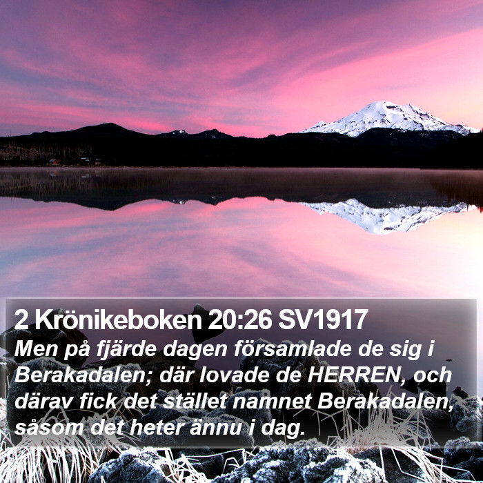 2 Krönikeboken 20:26 SV1917 Bible Study