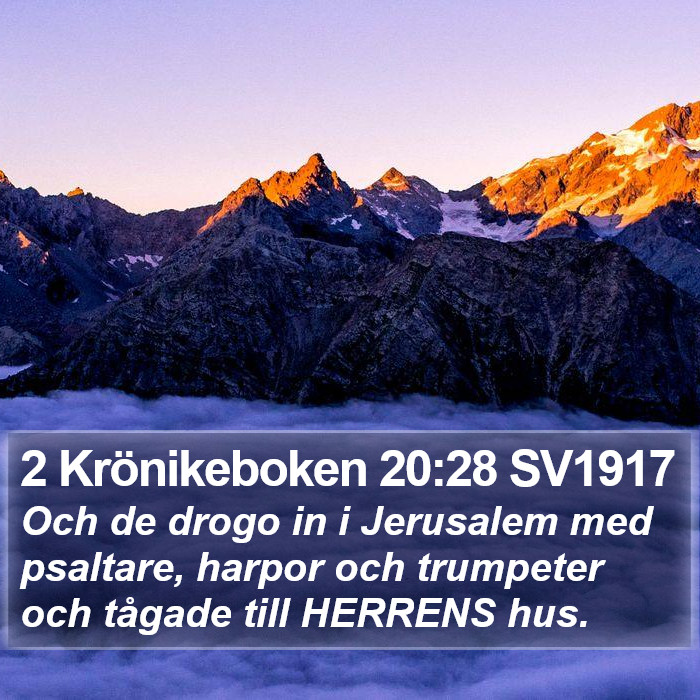 2 Krönikeboken 20:28 SV1917 Bible Study