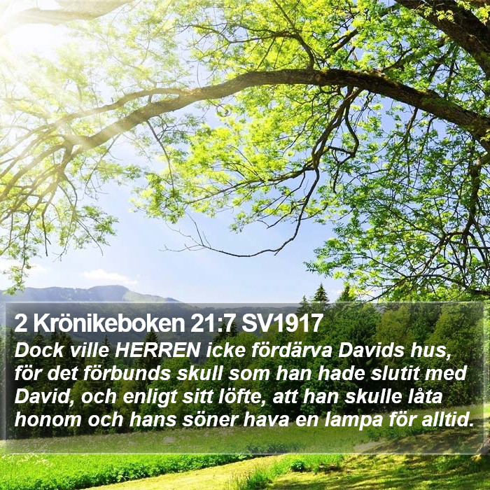 2 Krönikeboken 21:7 SV1917 Bible Study