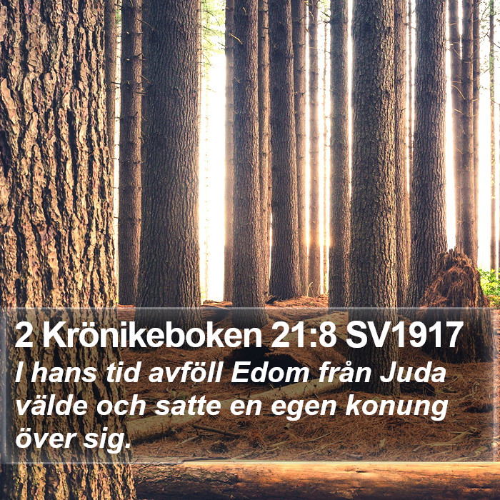 2 Krönikeboken 21:8 SV1917 Bible Study