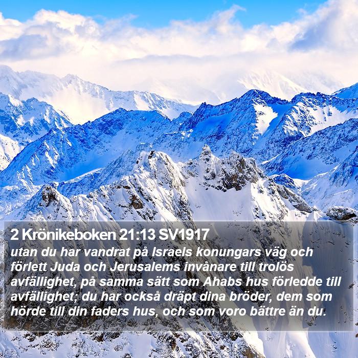 2 Krönikeboken 21:13 SV1917 Bible Study