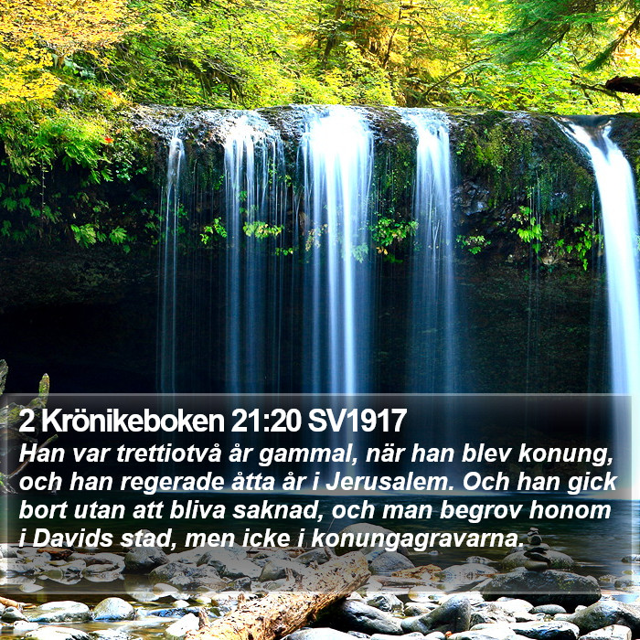 2 Krönikeboken 21:20 SV1917 Bible Study