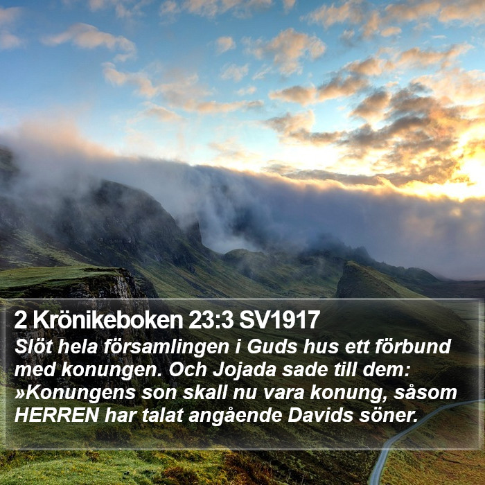 2 Krönikeboken 23:3 SV1917 Bible Study