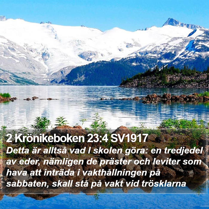 2 Krönikeboken 23:4 SV1917 Bible Study