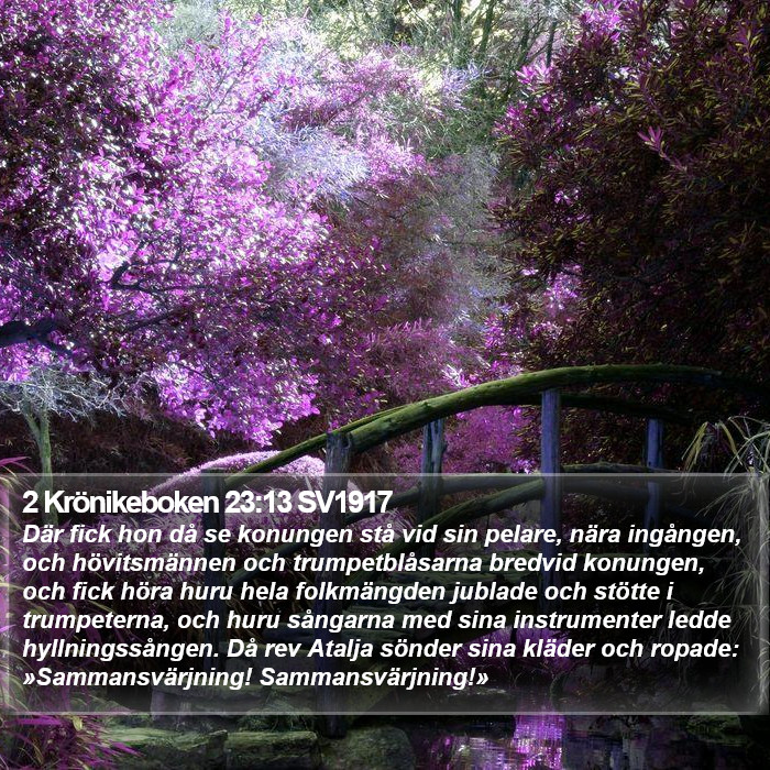 2 Krönikeboken 23:13 SV1917 Bible Study