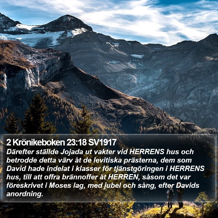 2 Krönikeboken 23:18 SV1917 Bible Study