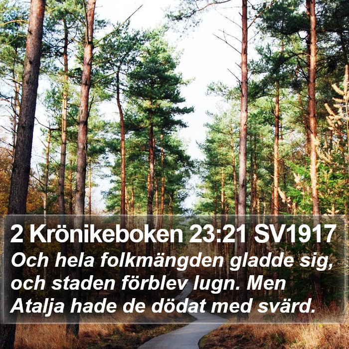2 Krönikeboken 23:21 SV1917 Bible Study