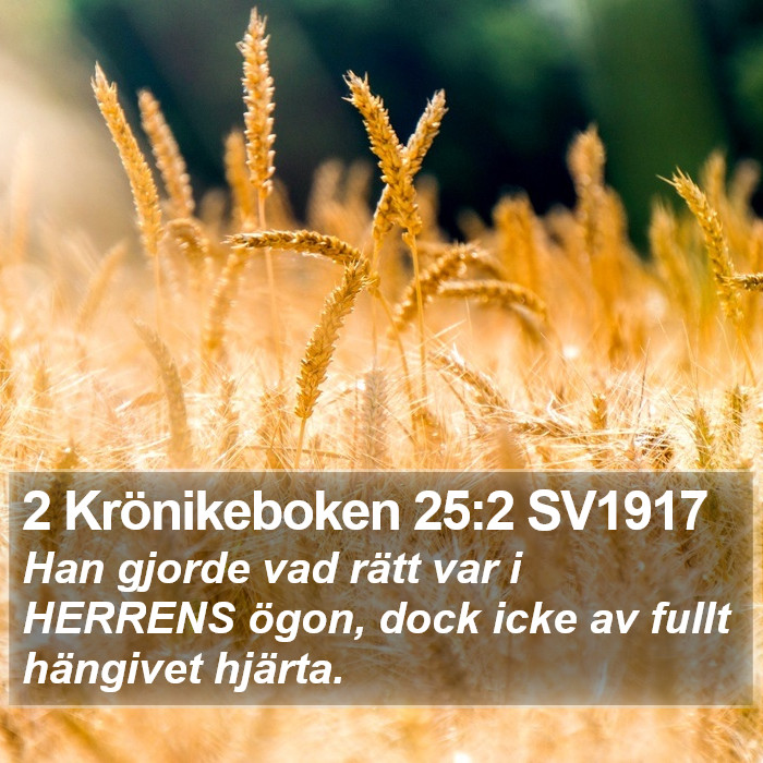 2 Krönikeboken 25:2 SV1917 Bible Study