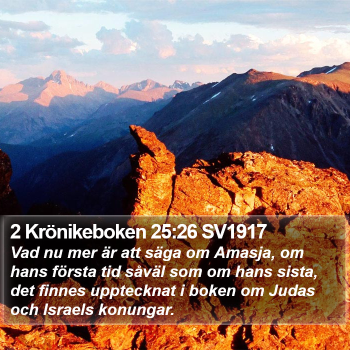 2 Krönikeboken 25:26 SV1917 Bible Study