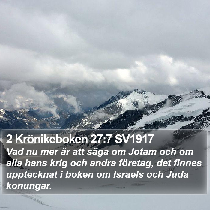 2 Krönikeboken 27:7 SV1917 Bible Study