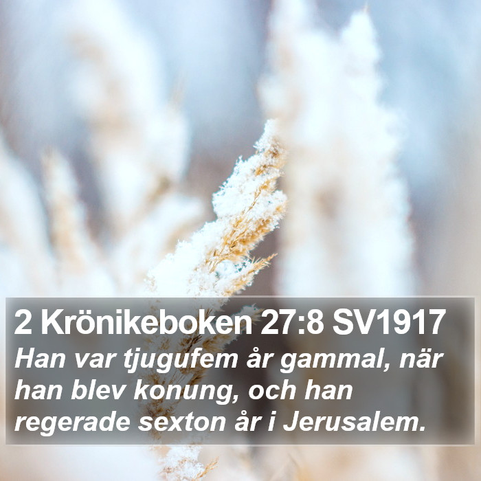 2 Krönikeboken 27:8 SV1917 Bible Study