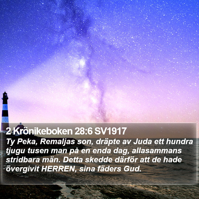 2 Krönikeboken 28:6 SV1917 Bible Study