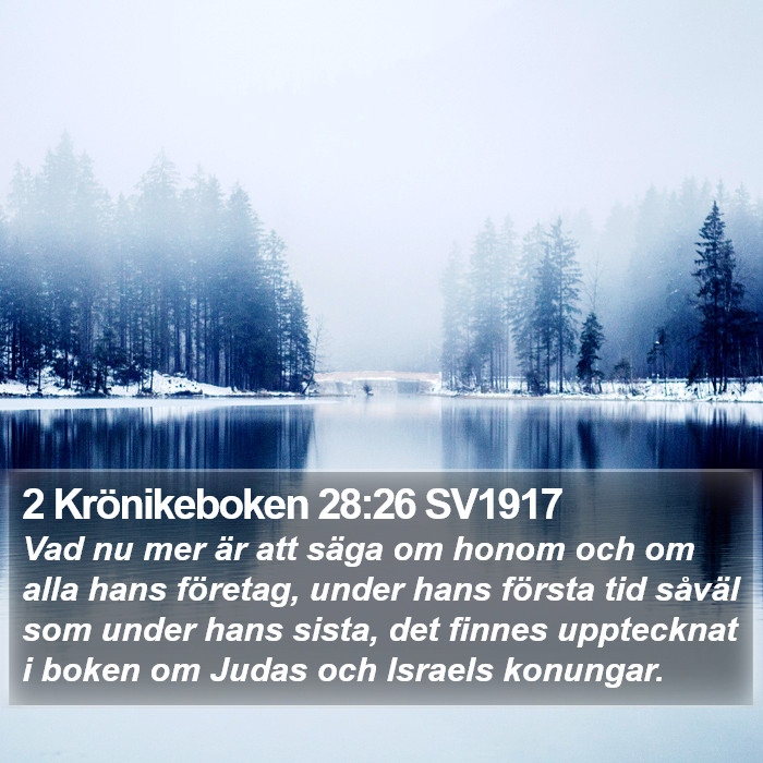 2 Krönikeboken 28:26 SV1917 Bible Study