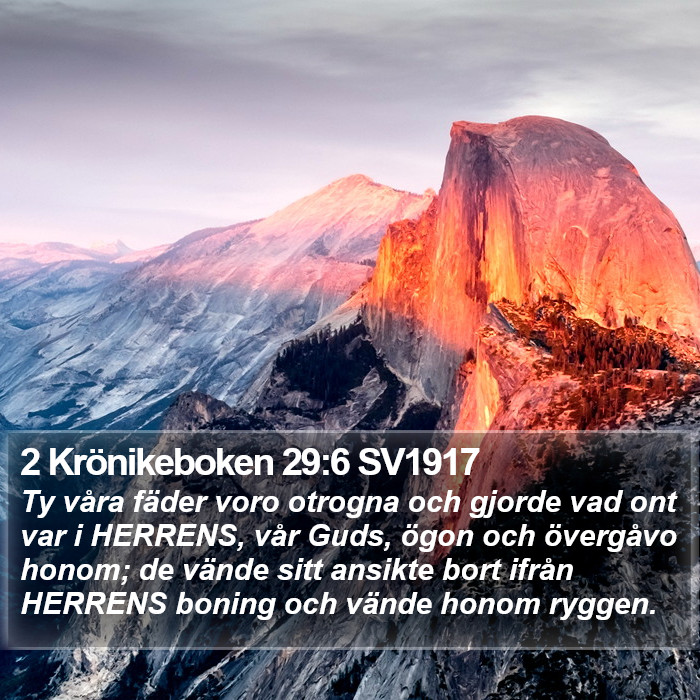 2 Krönikeboken 29:6 SV1917 Bible Study