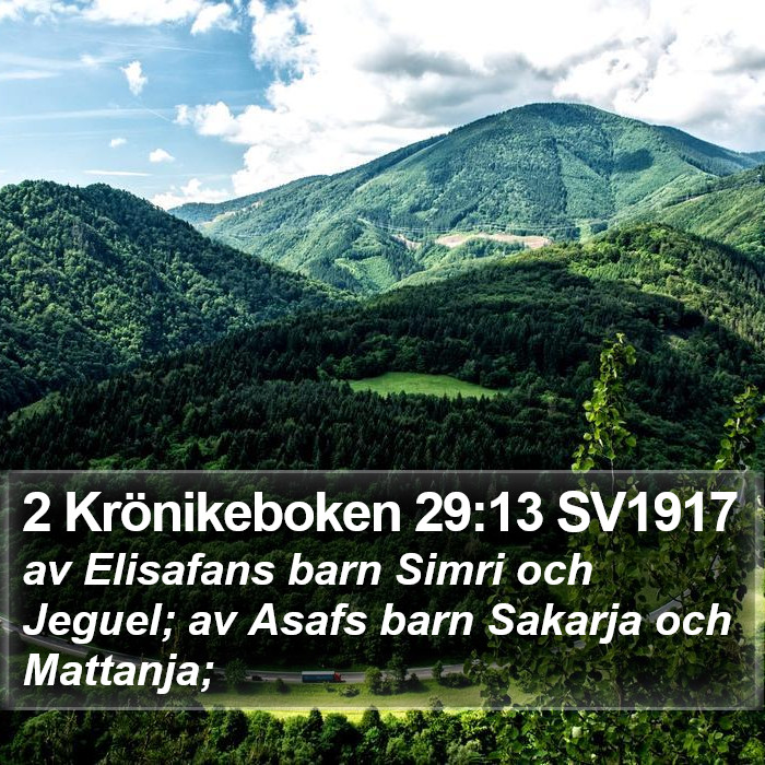 2 Krönikeboken 29:13 SV1917 Bible Study