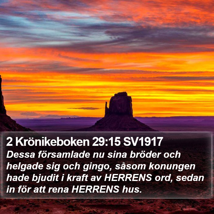 2 Krönikeboken 29:15 SV1917 Bible Study