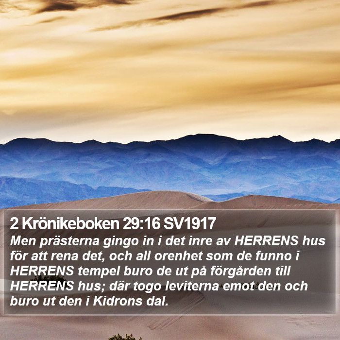 2 Krönikeboken 29:16 SV1917 Bible Study