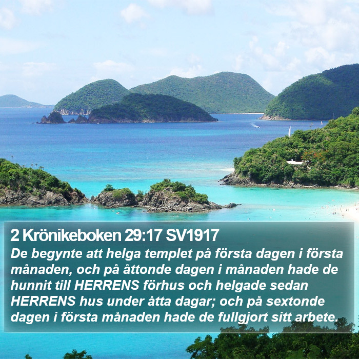 2 Krönikeboken 29:17 SV1917 Bible Study