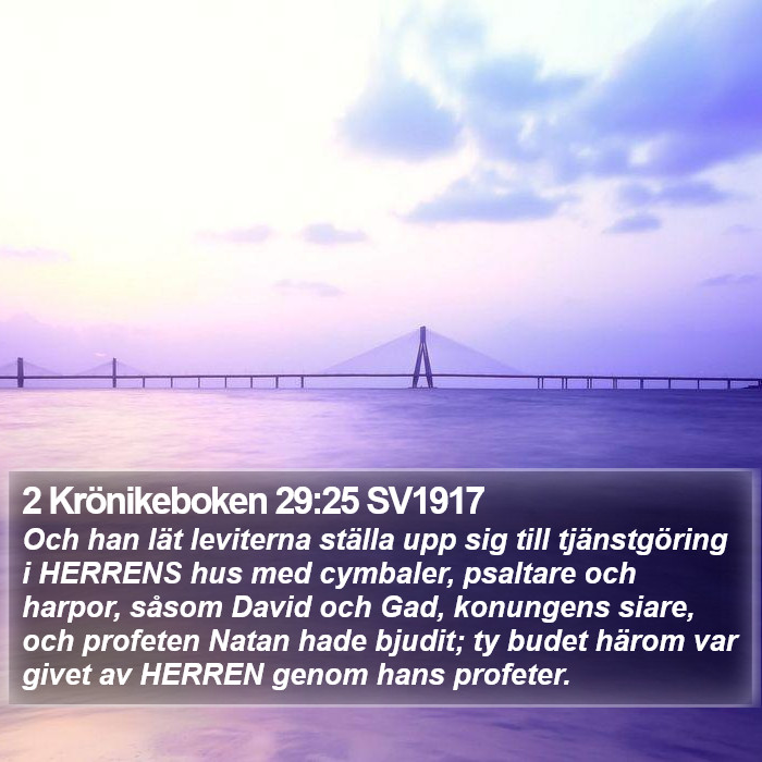 2 Krönikeboken 29:25 SV1917 Bible Study