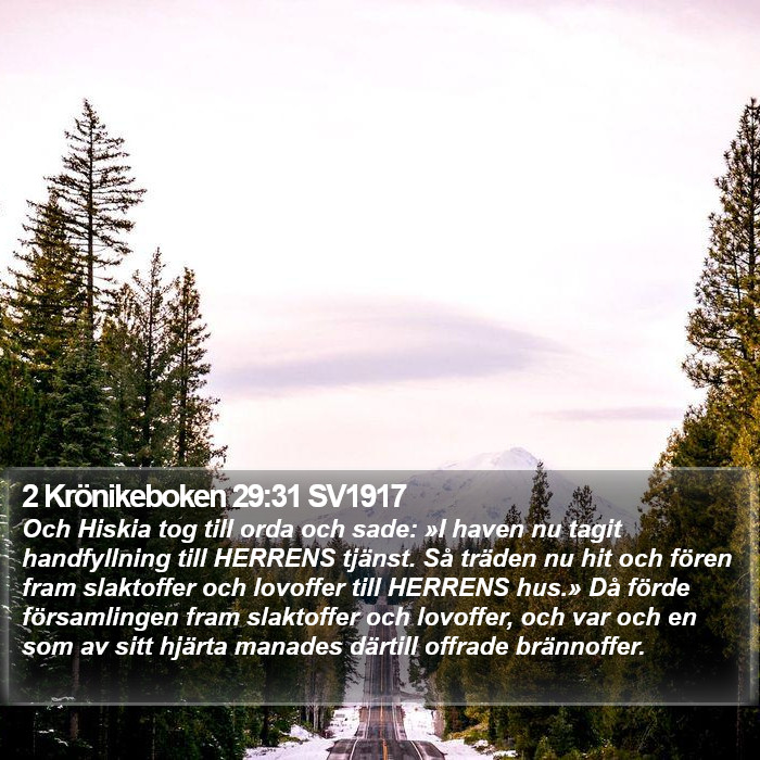 2 Krönikeboken 29:31 SV1917 Bible Study