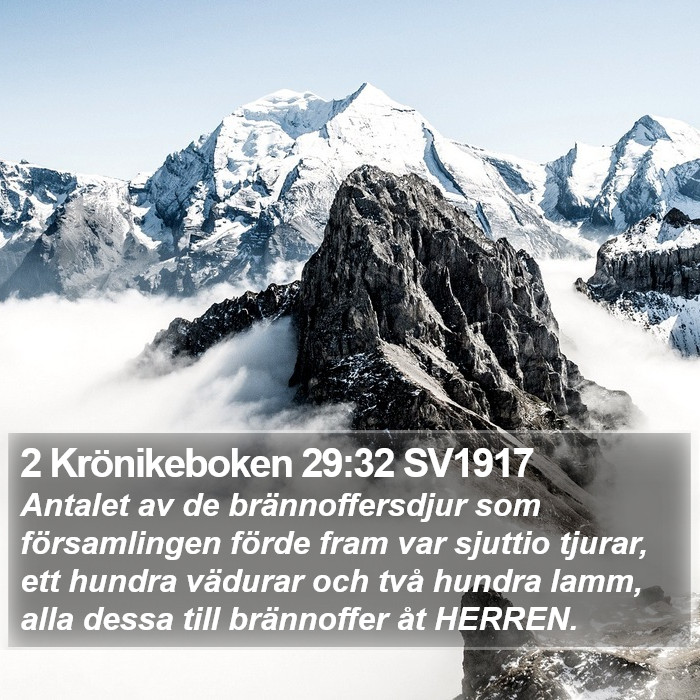 2 Krönikeboken 29:32 SV1917 Bible Study