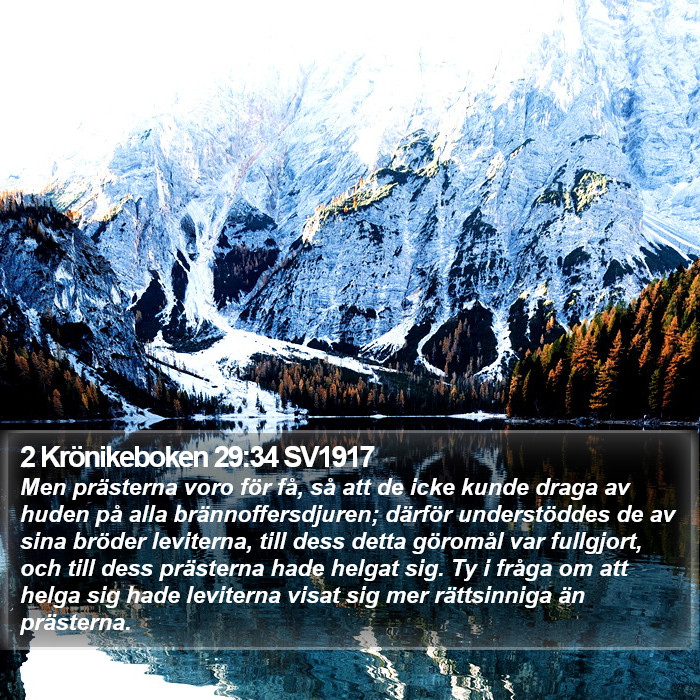 2 Krönikeboken 29:34 SV1917 Bible Study