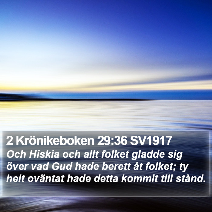 2 Krönikeboken 29:36 SV1917 Bible Study