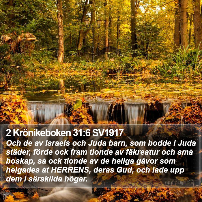 2 Krönikeboken 31:6 SV1917 Bible Study