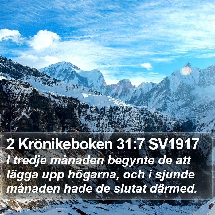 2 Krönikeboken 31:7 SV1917 Bible Study