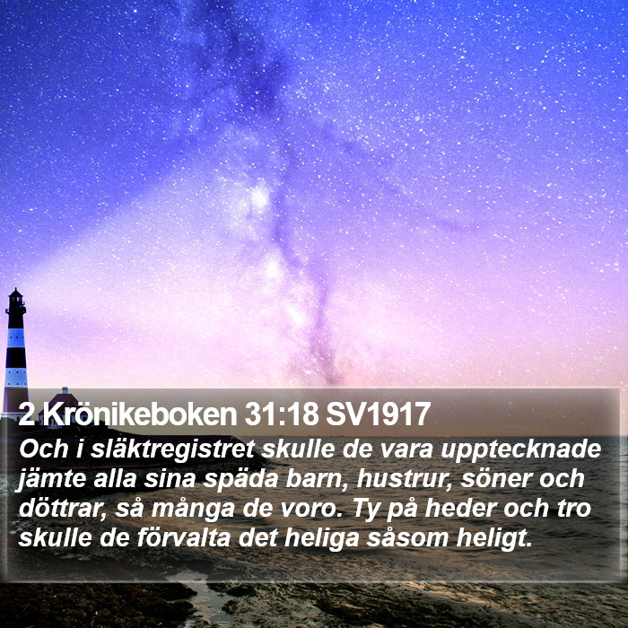 2 Krönikeboken 31:18 SV1917 Bible Study