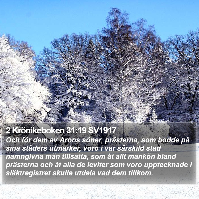 2 Krönikeboken 31:19 SV1917 Bible Study