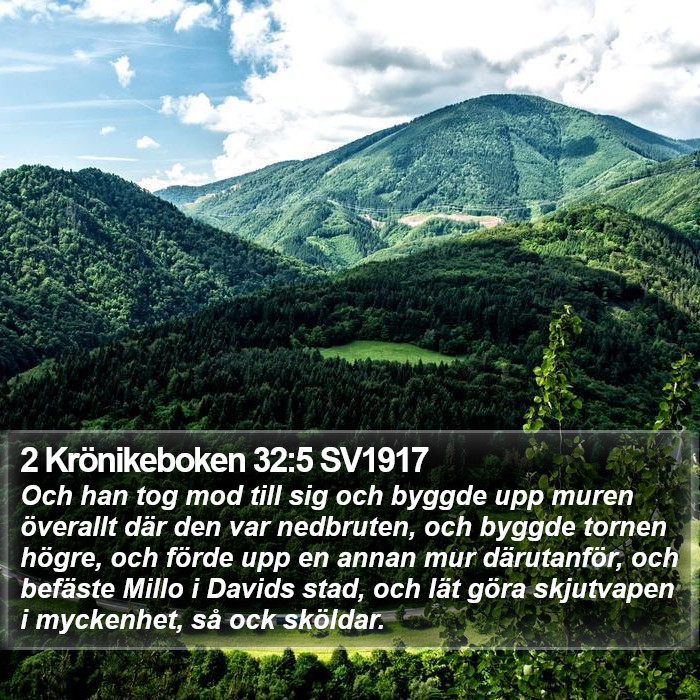 2 Krönikeboken 32:5 SV1917 Bible Study